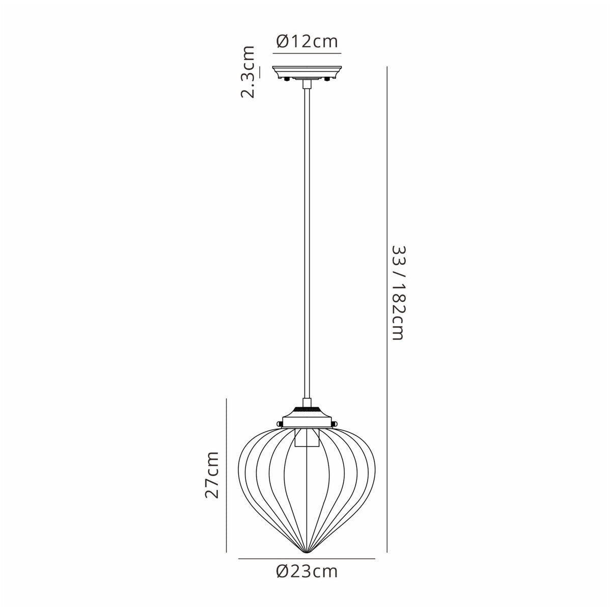 Appin Single Drop Pendant in Polished Nickel with Smoke Flower Bud Glass Shade
