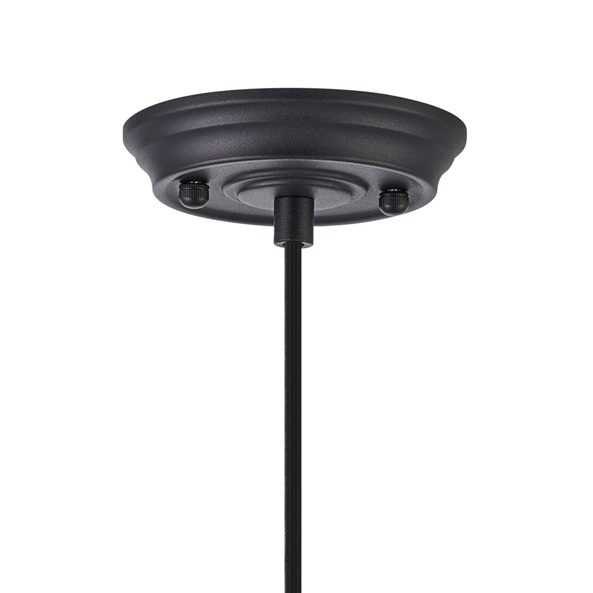 Appin Single Drop Pendant in Satin Black with Clear Flower Bud Glass Shade