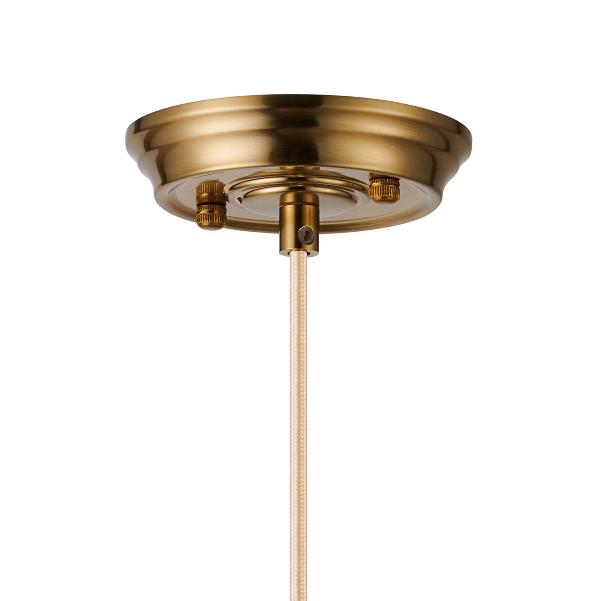 Appin Single Drop Pendant in Brass with Cognac Flower Bud Glass Shade