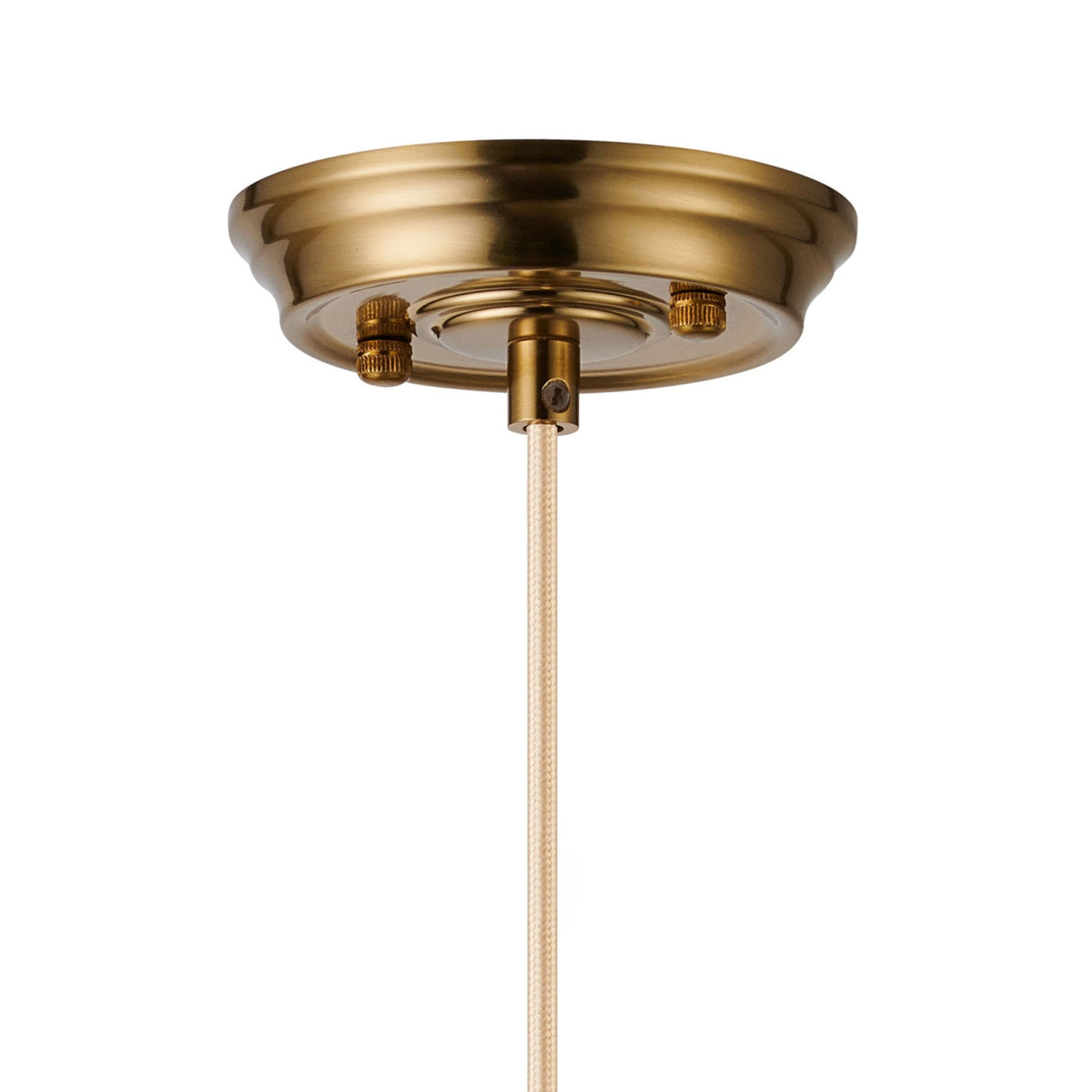 Appin Single Drop Pendant in Brass with Iridescent Faded Flower Bud Glass Shade