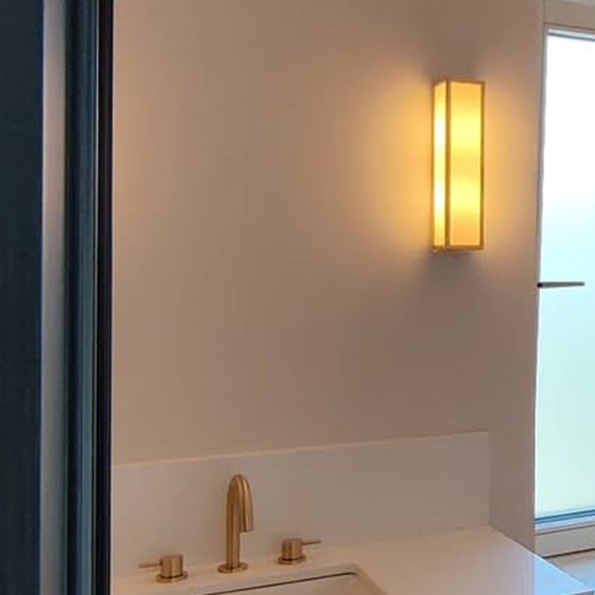 Mashiko 360 Bathroom Wall Light in Matt Gold and White Frosted Glass