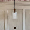 Nikolas Single Pendant In Antique Chrome With Ribbed Cylinder Glass Shade