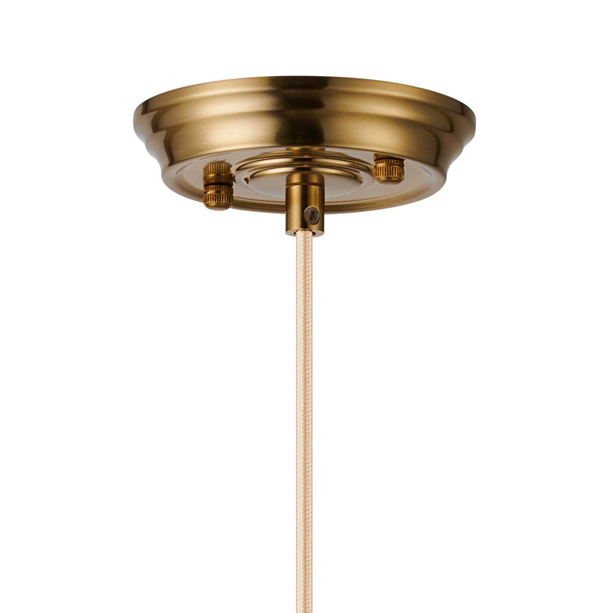 Appin Single Drop Pendant in Brass with Smoke Flower Bud Glass Shade
