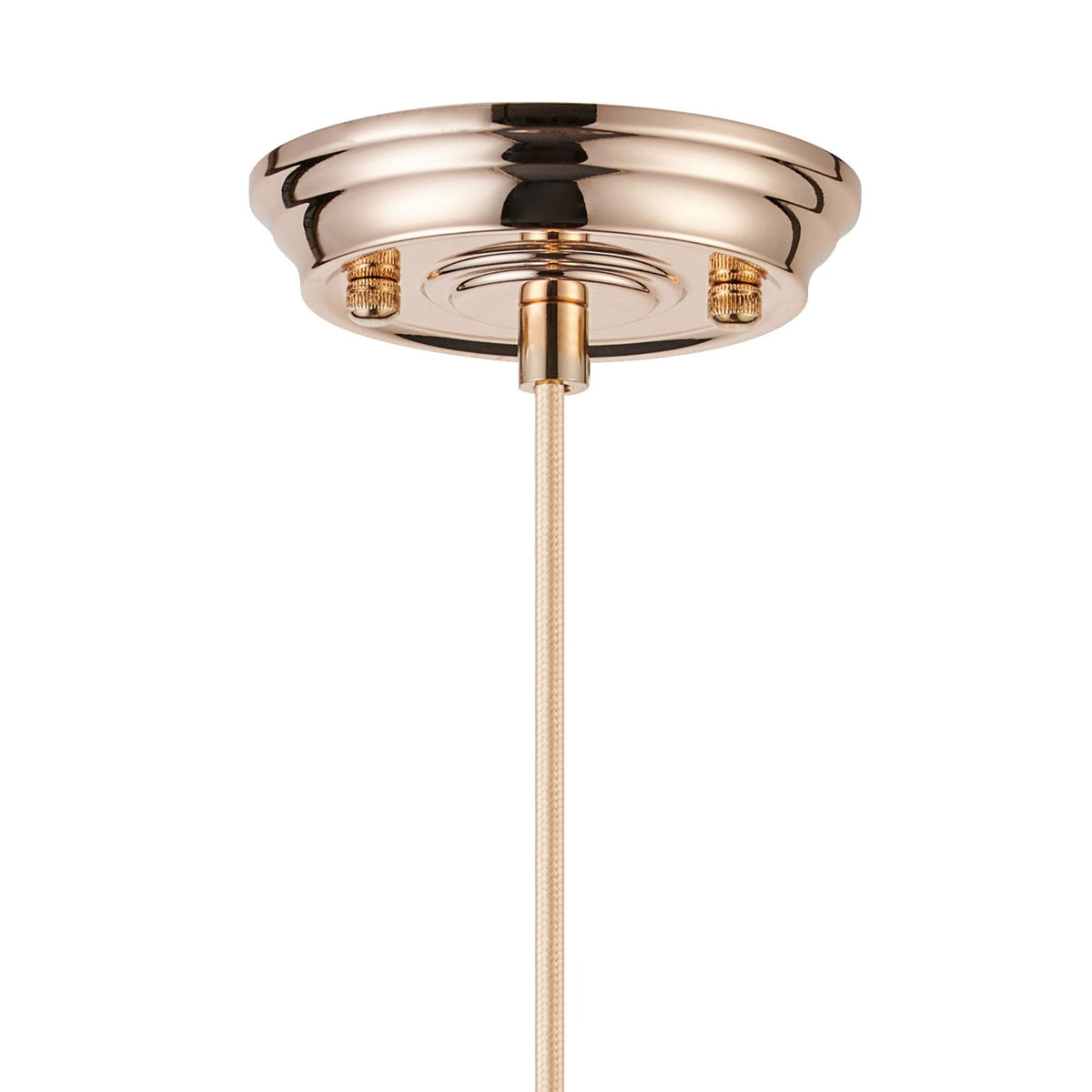 Appin Single Drop Pendant in French Gold with Cognac Flower Bud Glass Shade