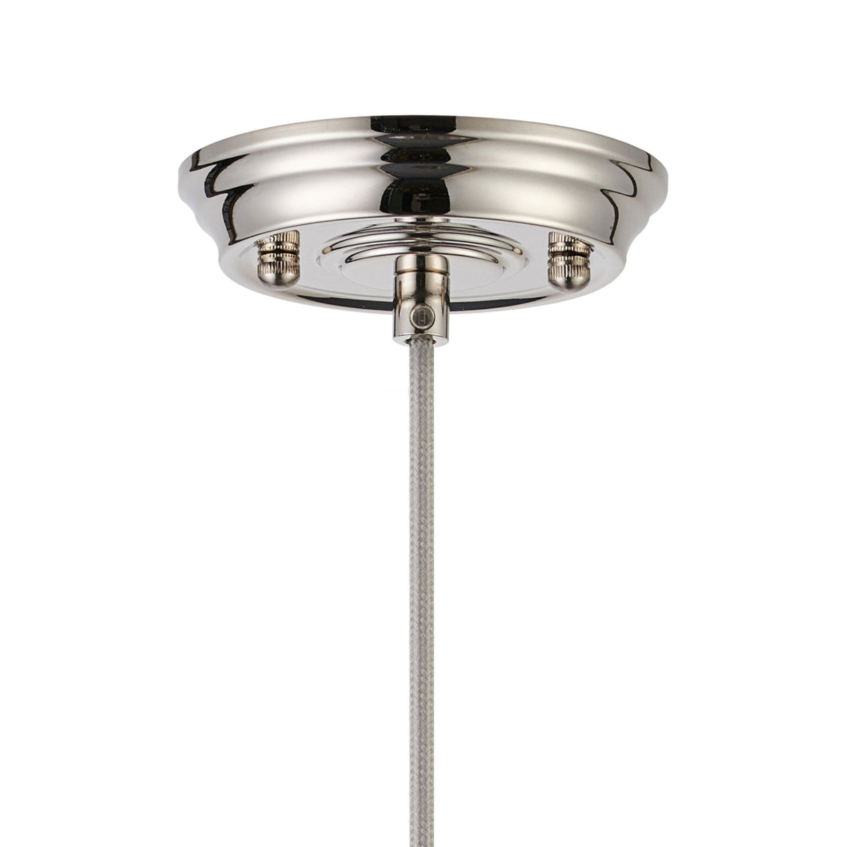 Appin Single Drop Pendant in Polished Nickel with Cognac Flower Bud Glass Shade
