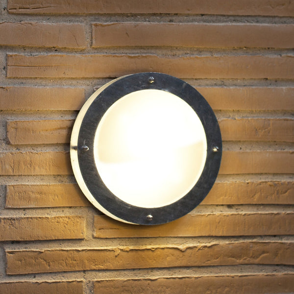 Malte Coastal Outdoor IP54 Galvanized Bulkhead Wall Light