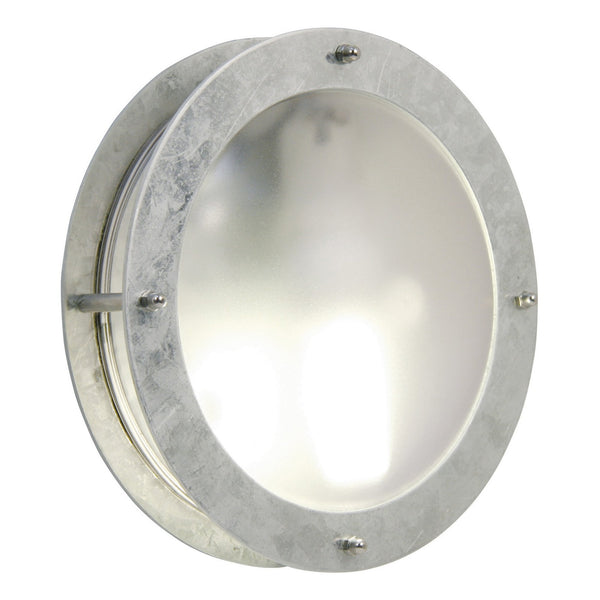 Malte Coastal Outdoor IP54 Galvanized Bulkhead Wall Light