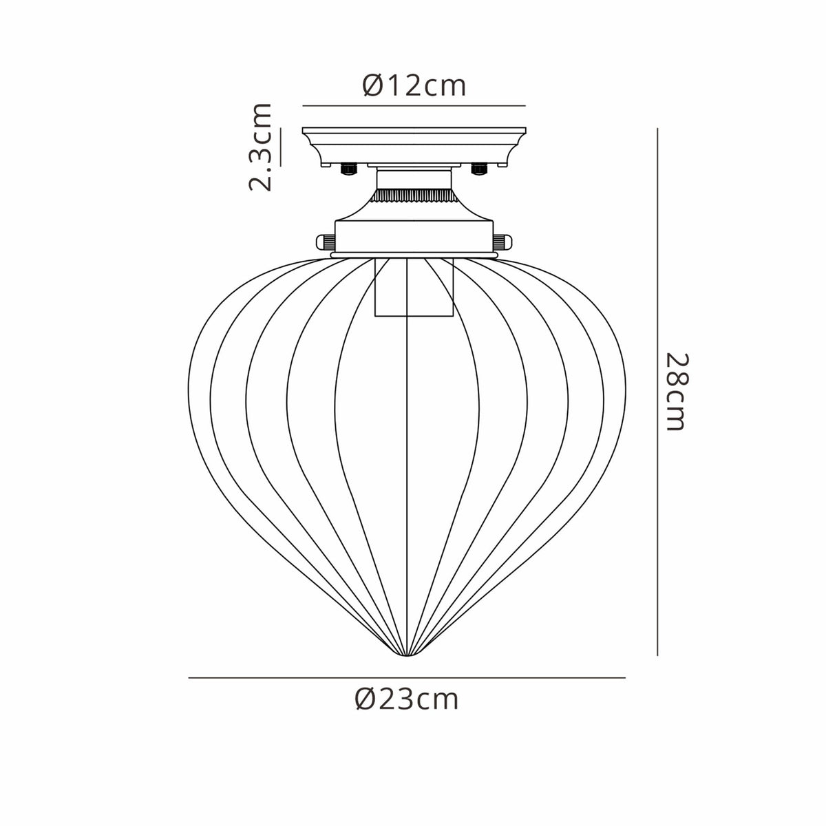 Appin Flush Ceiling Light in Satin Black with Smoke Flower Bud Glass Shade
