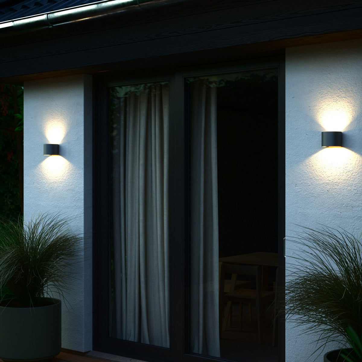 Milda Outdoor IP44 LED Wall Light in Anthracite
