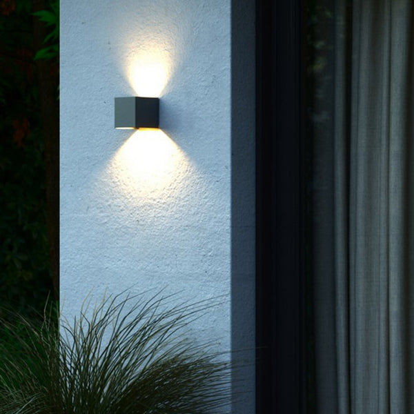 Milda Kubi Outdoor IP44 LED Wall Light in Anthracite