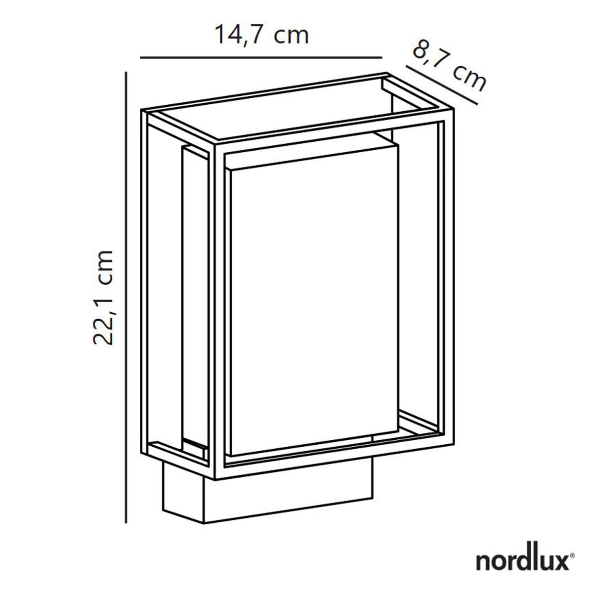 Nestor Outdoor IP44 LED Wall Light in Black With Frosted Diffuser
