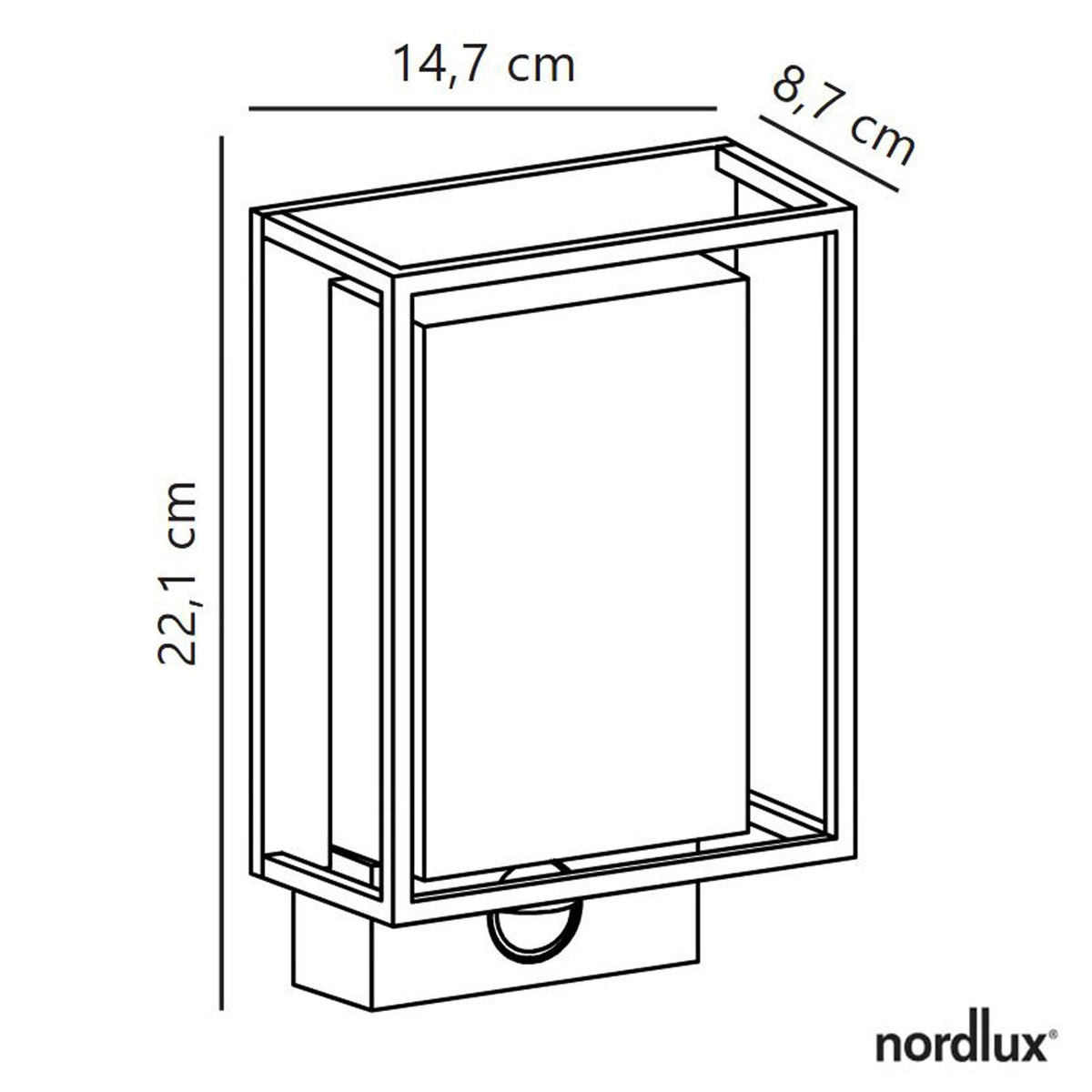 Nestor Outdoor IP44 LED PIR Wall Light in Black With Frosted Diffuser
