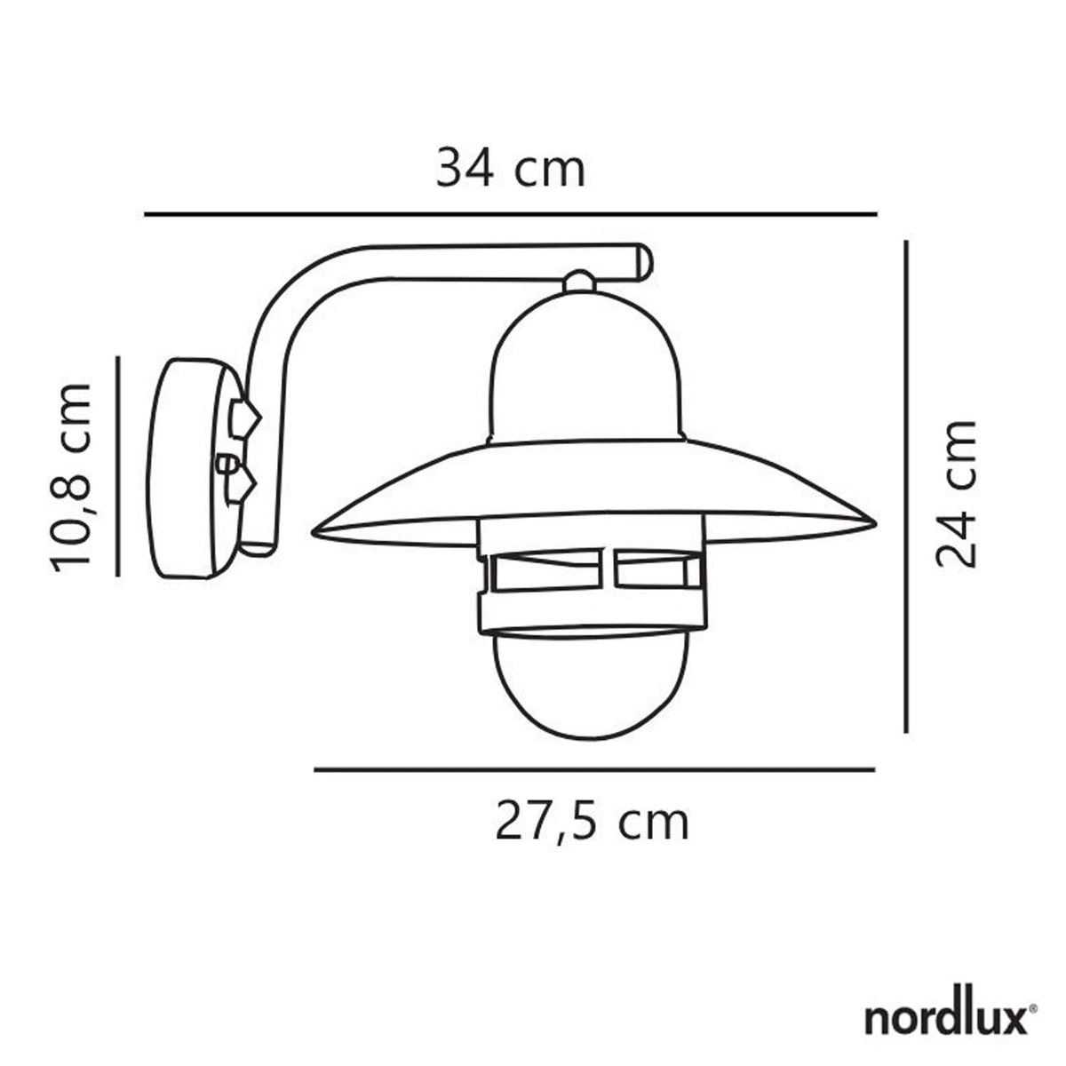 Nibe IP54 Coastal Wall Light in Copper With Glass Shade