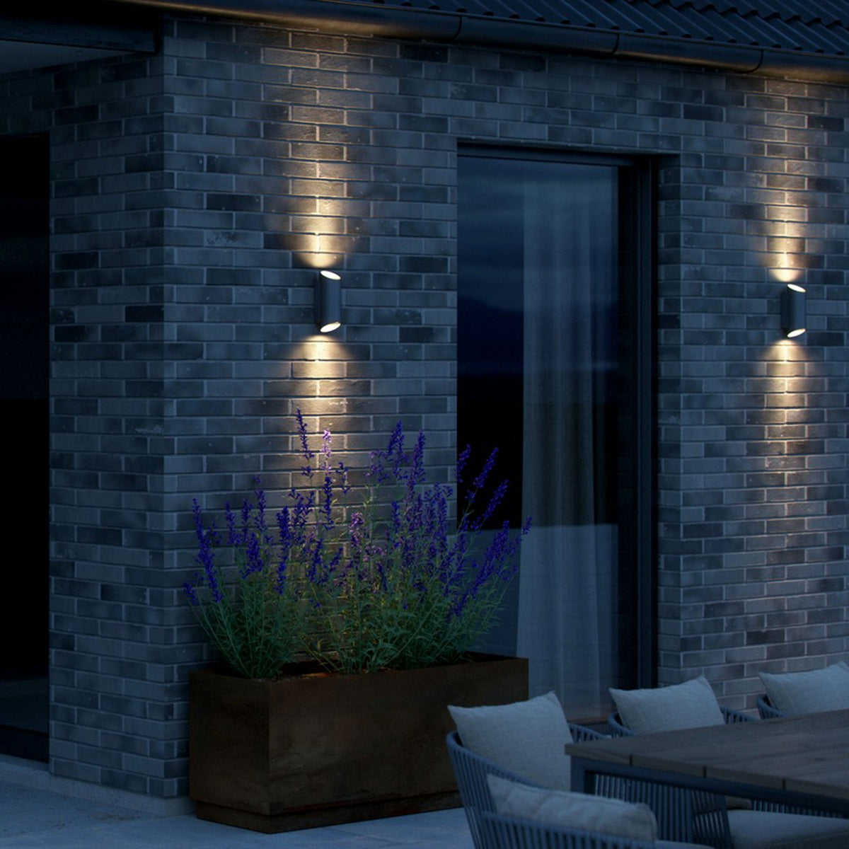Nico Outdoor IP54 Up and Down Wall Light in Anthracite