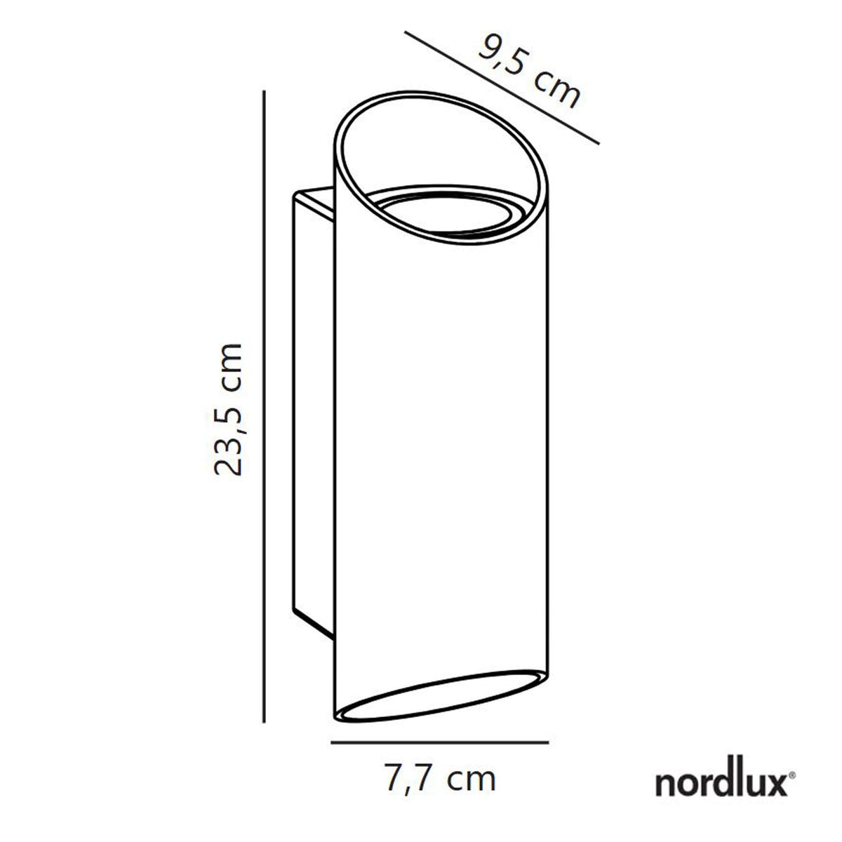 Nico 22 Round Outdoor IP54 Up and Down Wall Light in Black