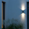 Nico Square Outdoor IP54 Up and Down Wall Light in Anthracite