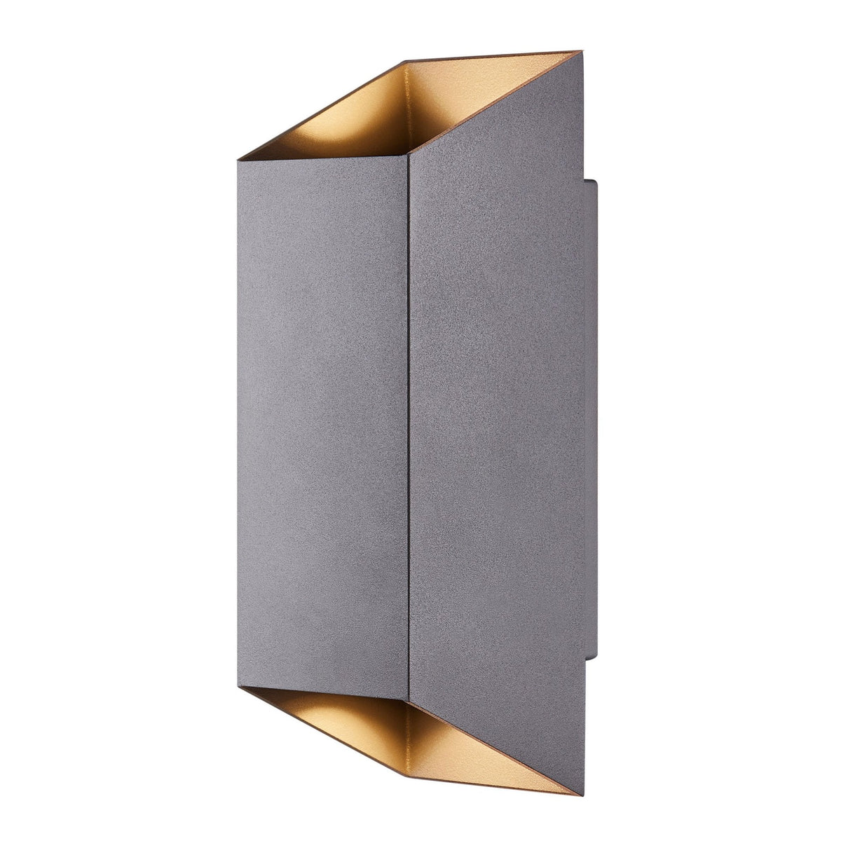 A modern outdoor light fitting on a white background, highlighting its form.