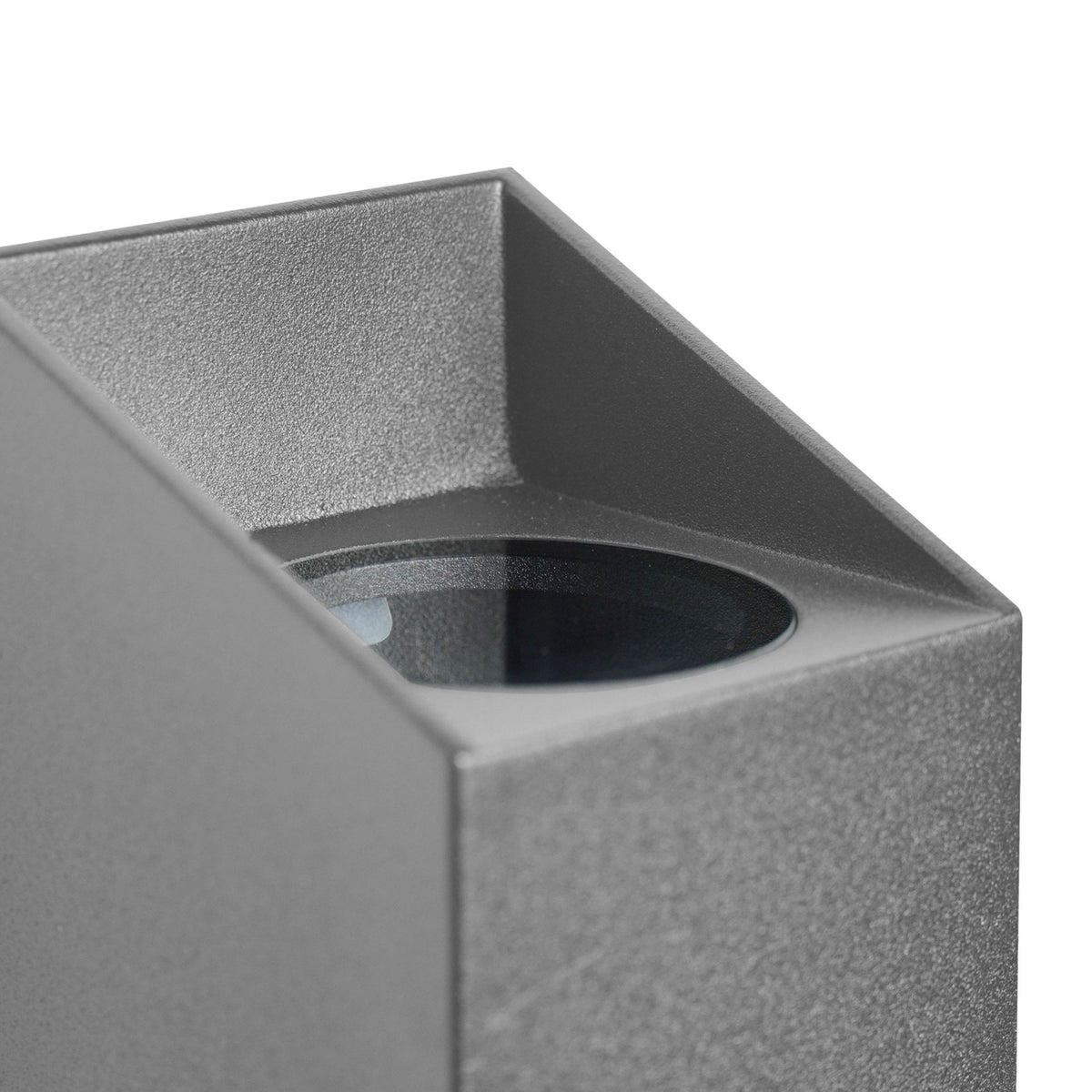 A close up of a modern outdoor light fitting.