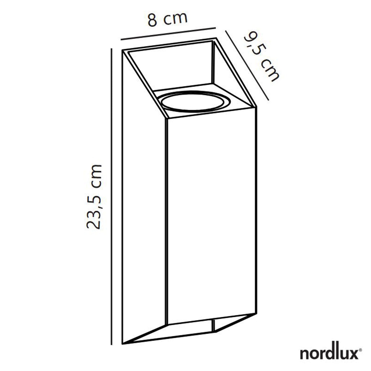 Nico Square Outdoor IP54 Up and Down Wall Light in Rusty Brown