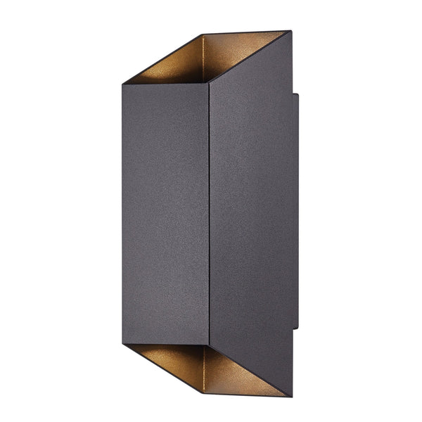 Nico Square Outdoor IP54 Up and Down Wall Light in Black