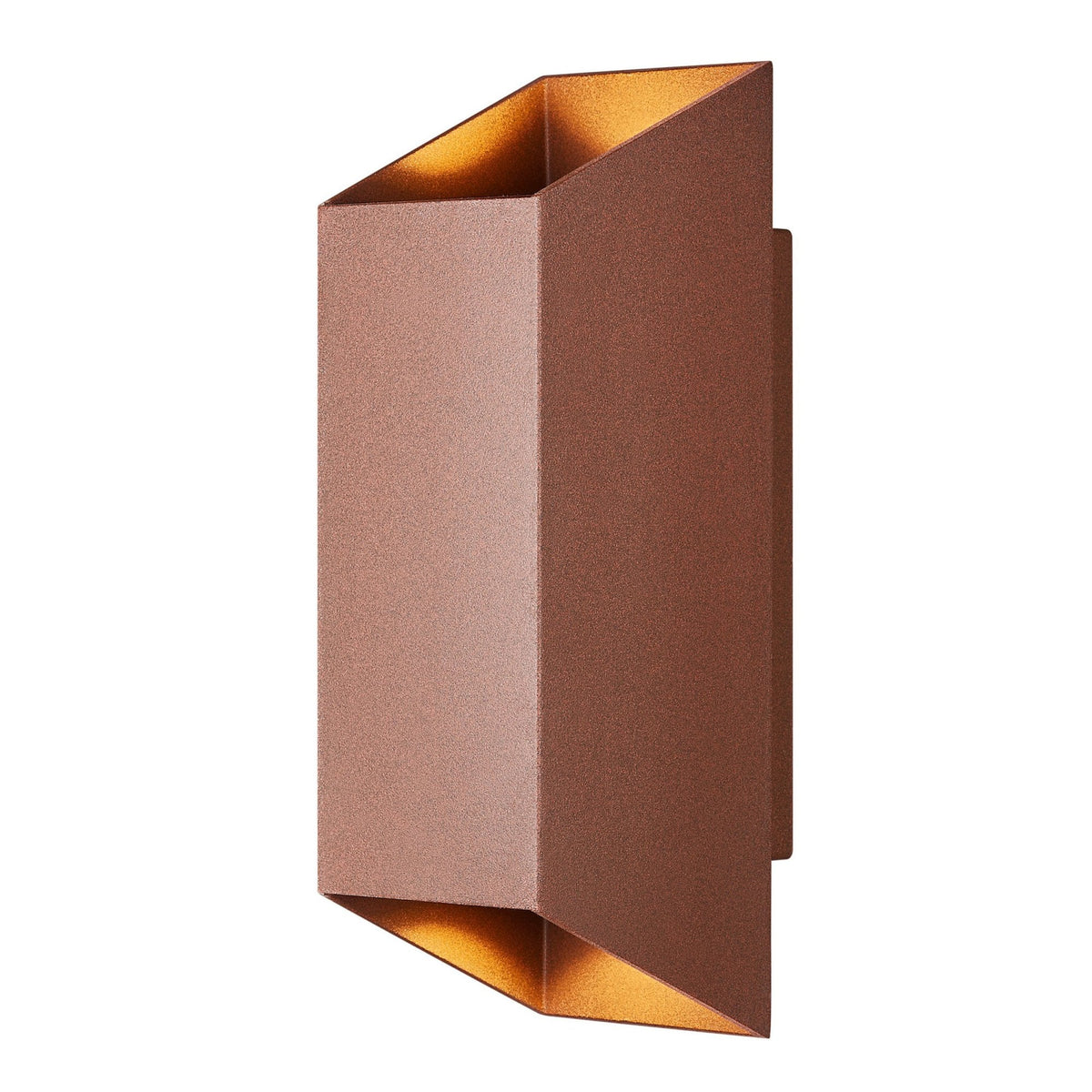Nico Square Outdoor IP54 Up and Down Wall Light in Rusty Brown
