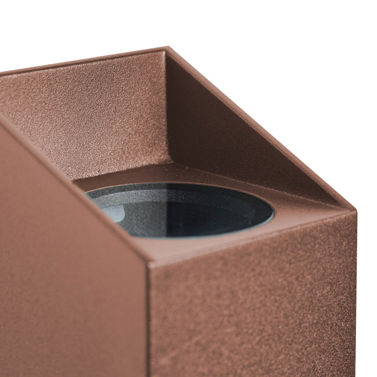 Nico Square Outdoor IP54 Up and Down Wall Light in Rusty Brown