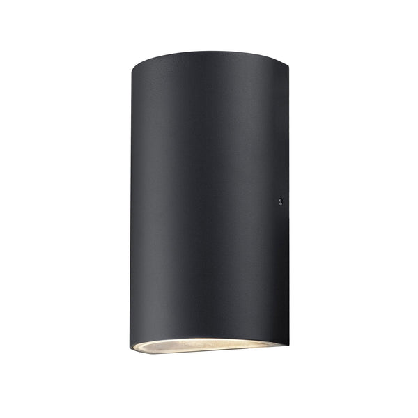 Rold Round IP54 LED Up and Down Wall Light in Black