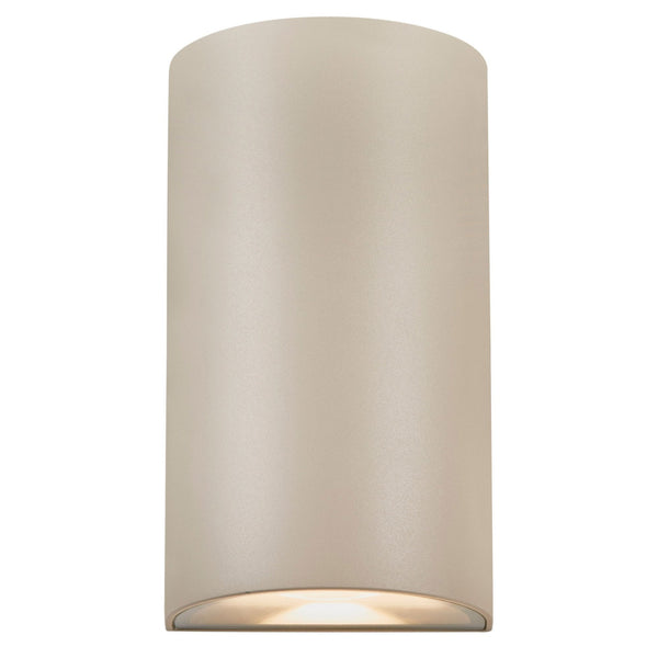 Rold Round IP54 LED Up and Down Wall Light in Sand