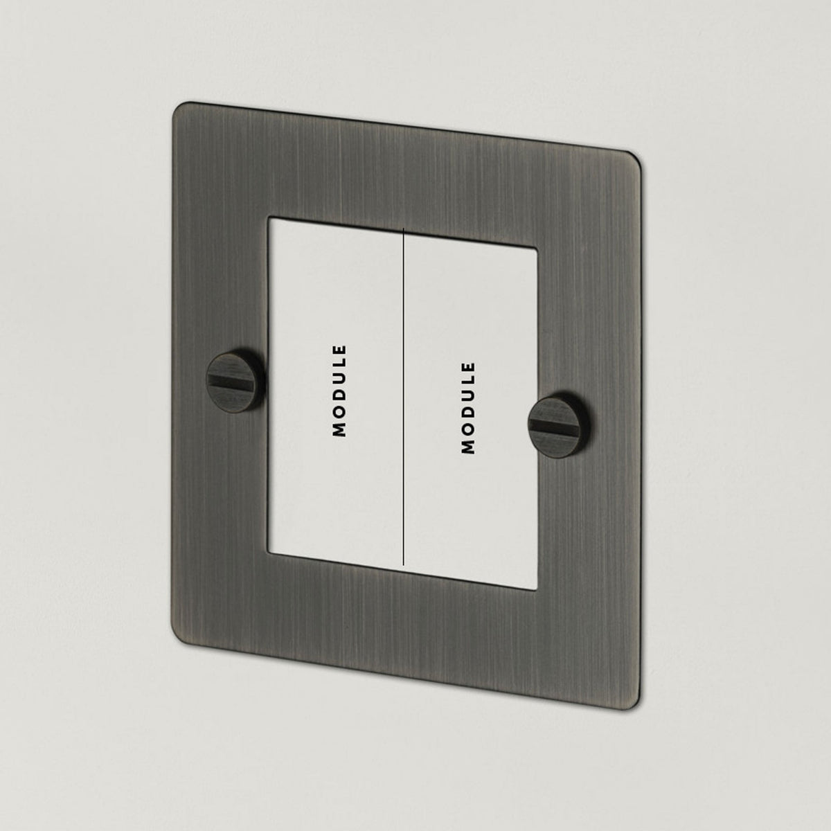 1 Gang 2 Module Euro Plate in Smoked Bronze