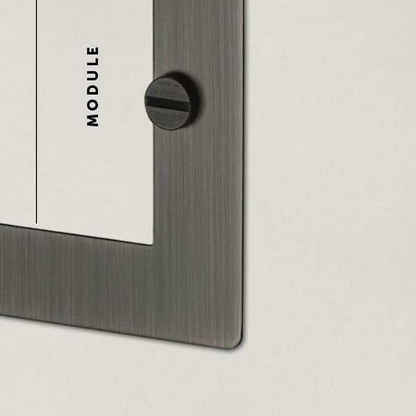 1 Gang 2 Module Euro Plate in Smoked Bronze