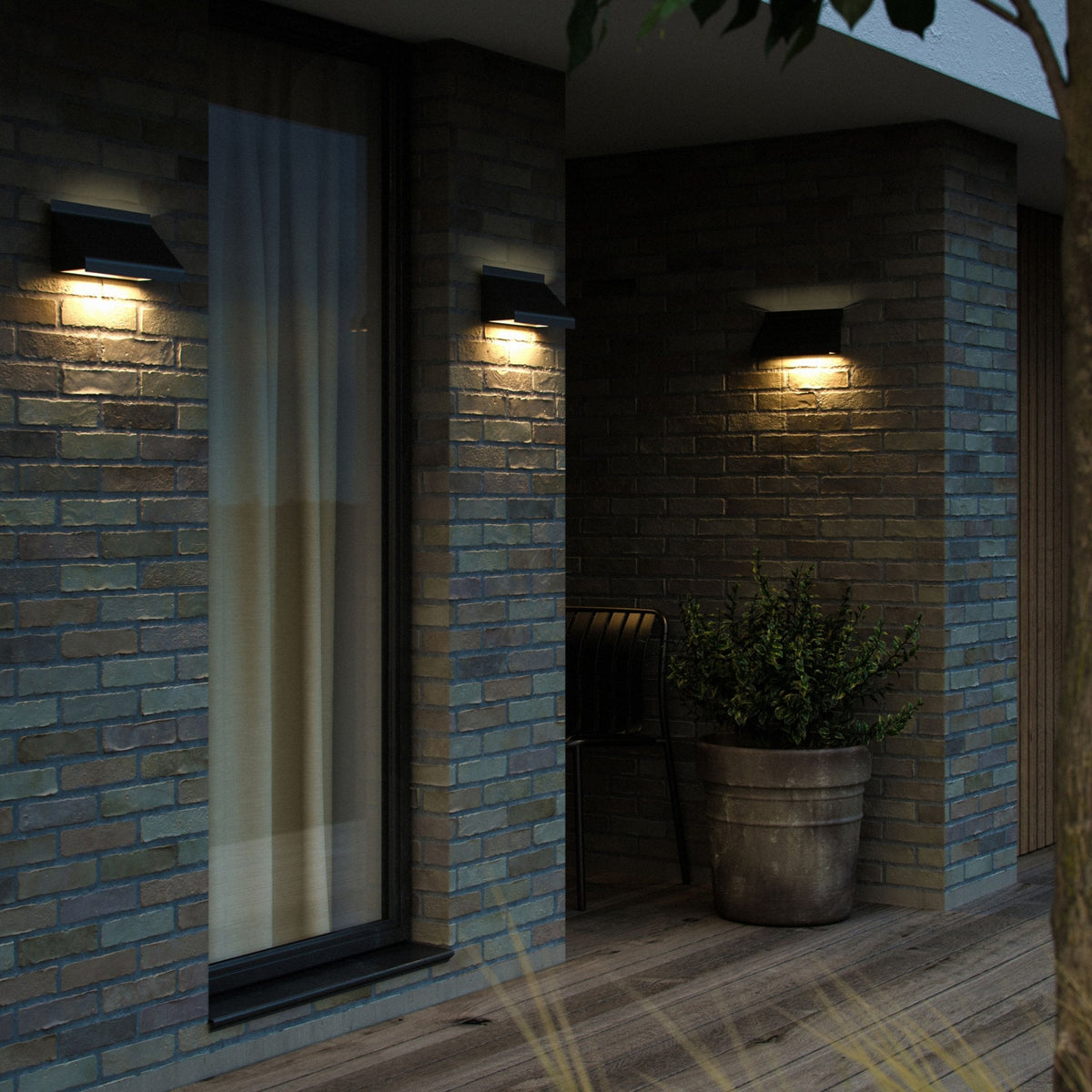 Tadas IP54 Outdoor Wall Light in Black