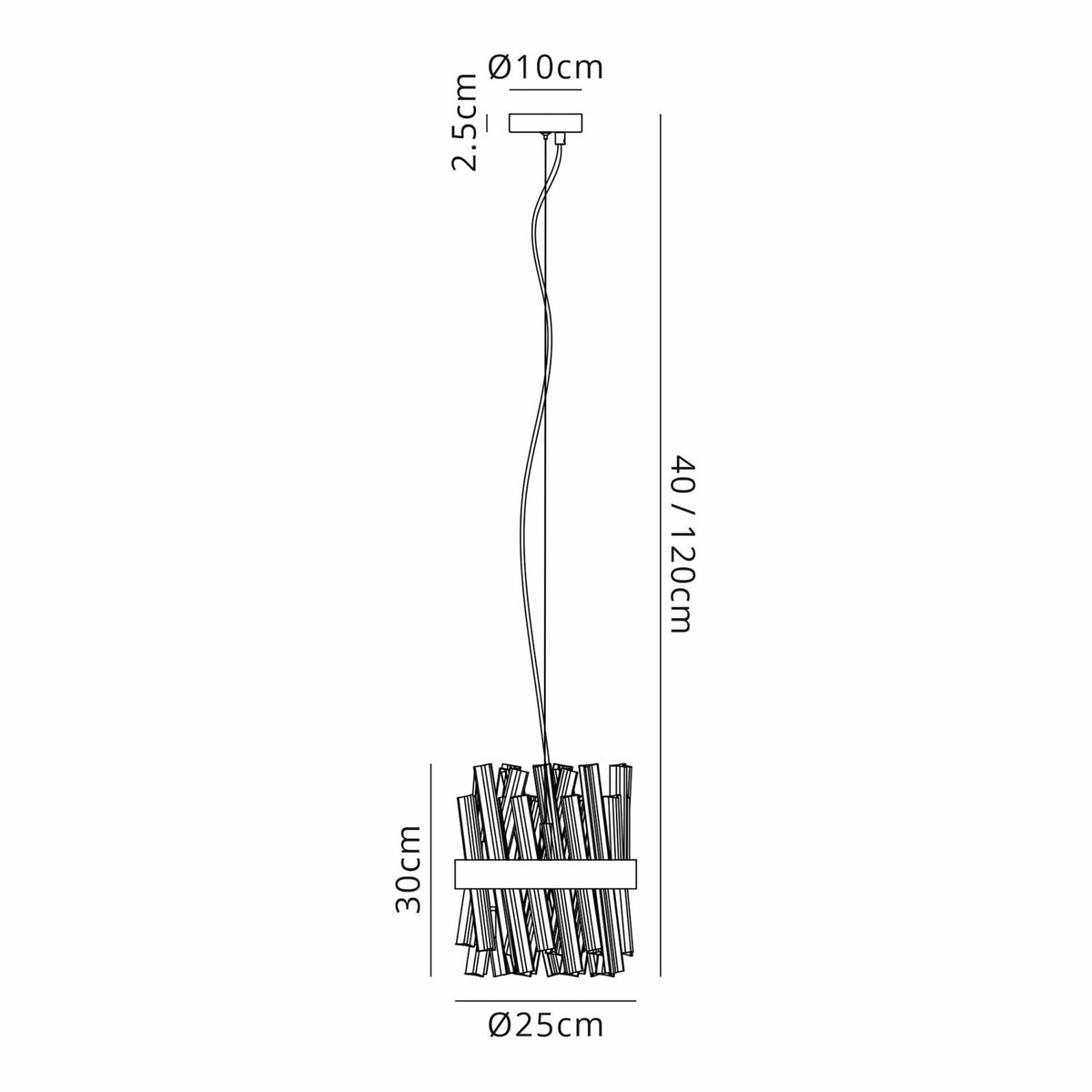 Kelly Six Light Pendant in Satin Black & Amber Glass