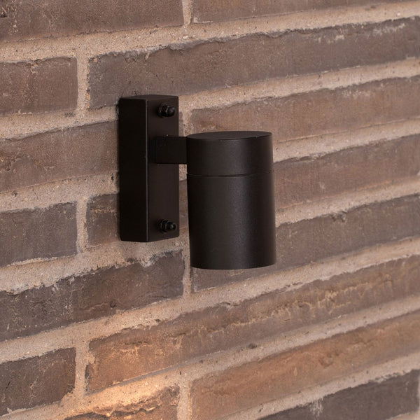 Tin Outdoor IP54 Single Wall Light in Black