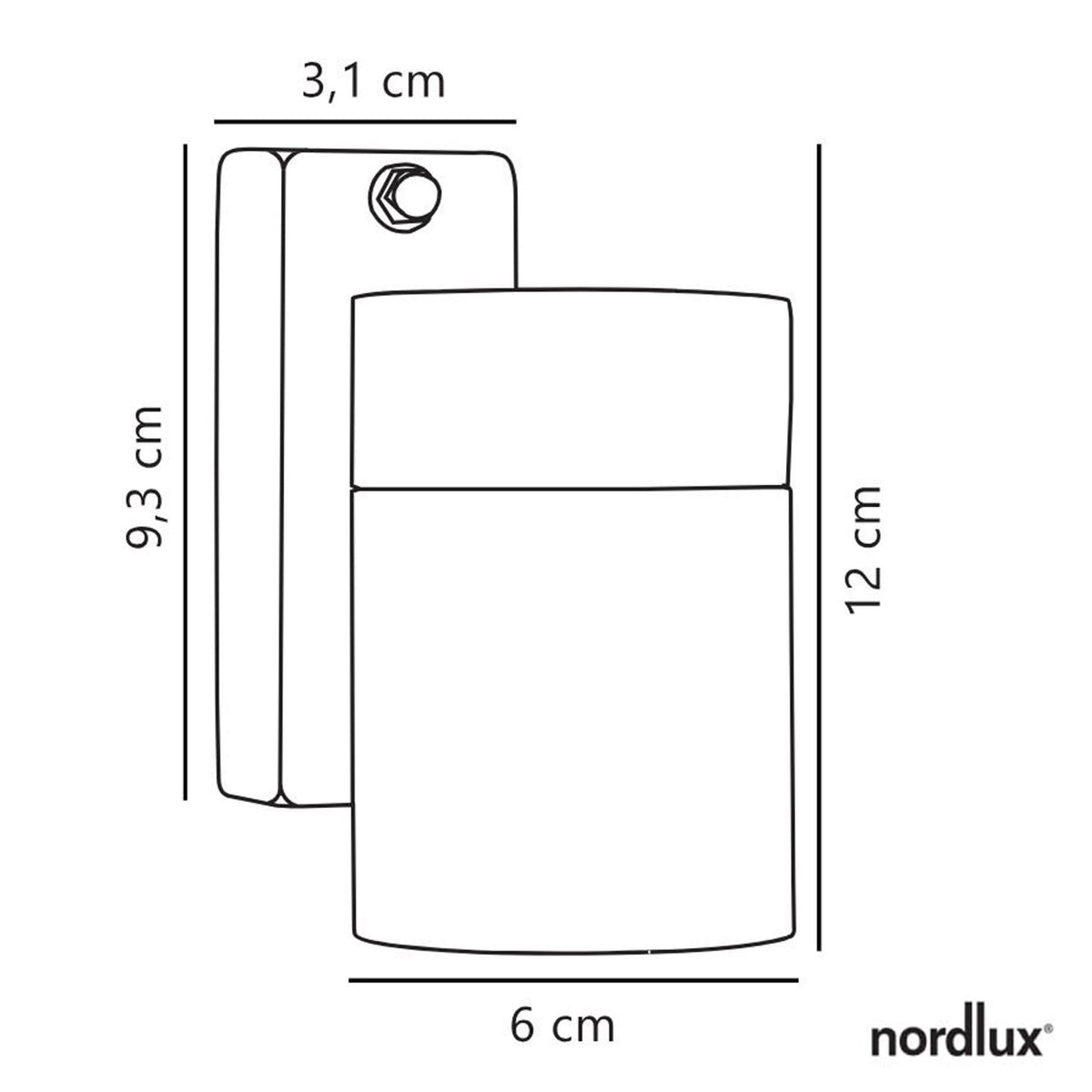 Tin Outdoor IP54 Single Wall Light in Black