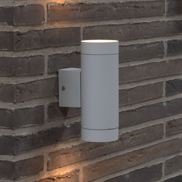 Tin Maxi Outdoor IP54 Up and Down Wall Light in White