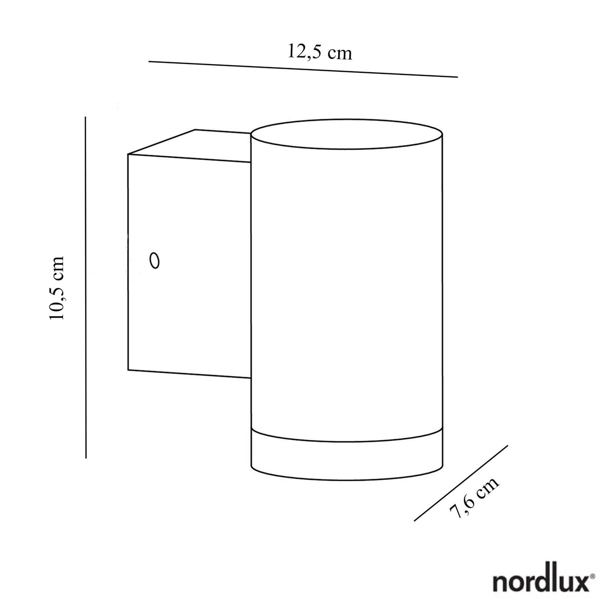 Tin Maxi Outdoor IP54 Single Wall Light in Aluminium