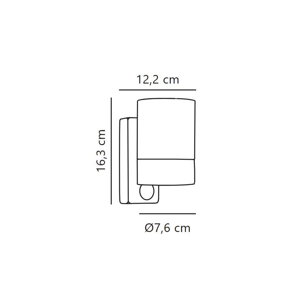 Tin Maxi Outdoor IP54 Single PIR Wall Light in Black