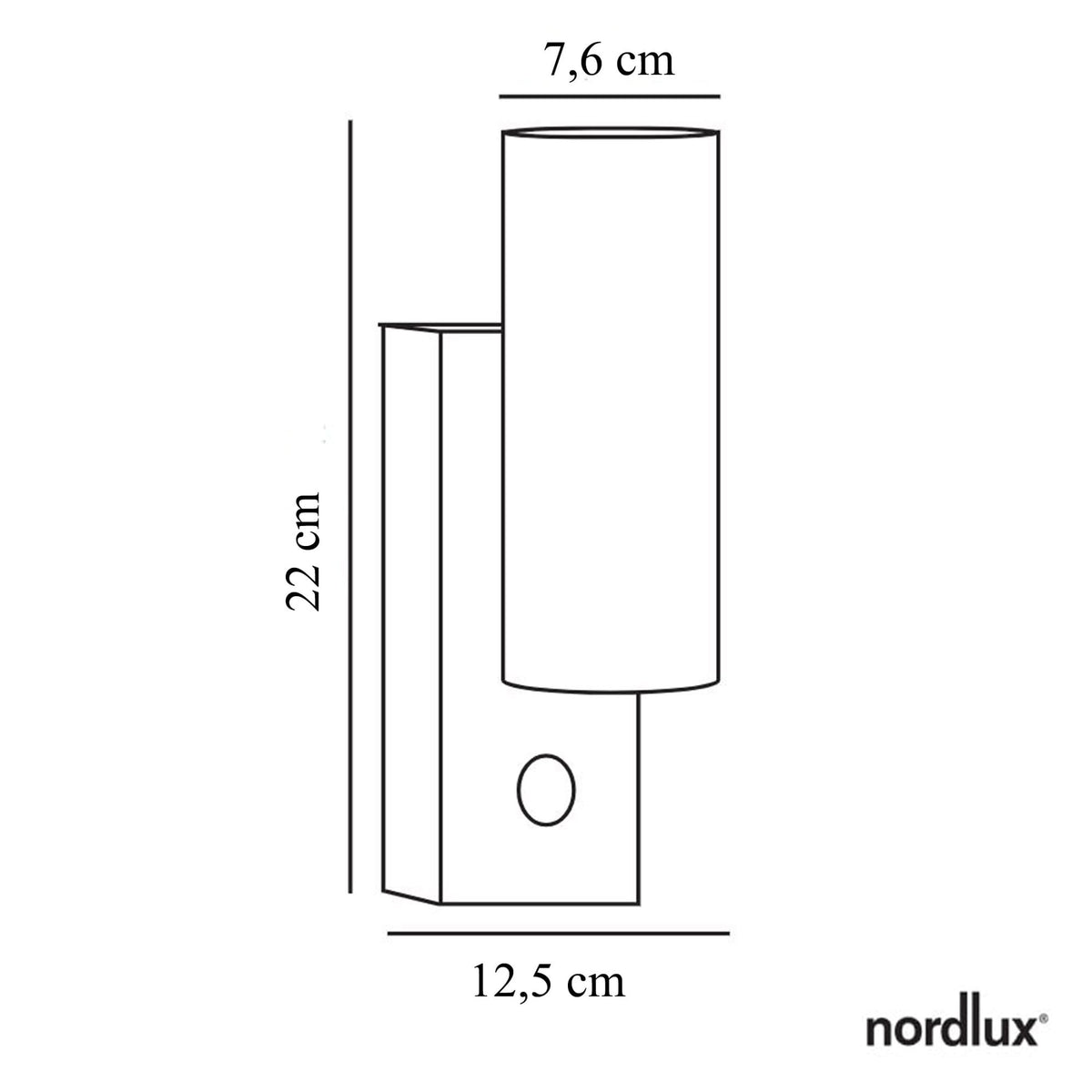 Tin Maxi Outdoor IP54 Up and Down PIR Wall Light in Black