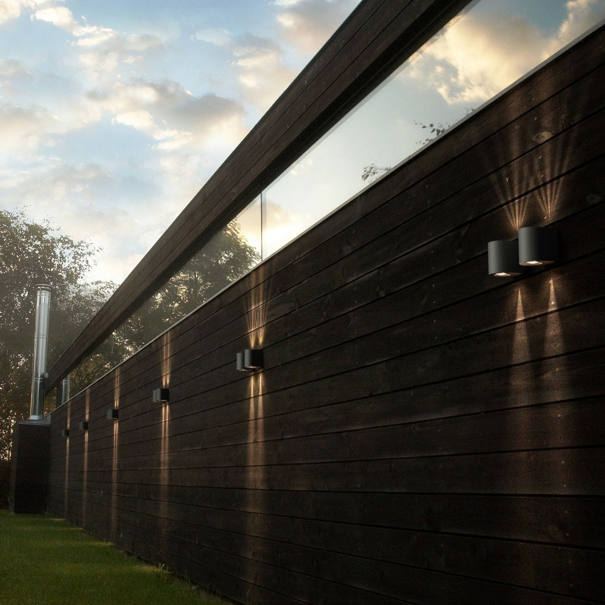 Canto 2 IP44 Up and Down LED Wall Light In Grey