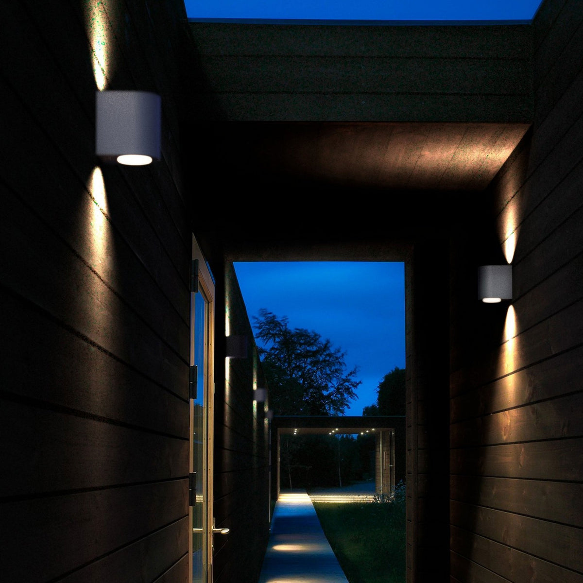 Canto 2 IP44 Up and Down LED Wall Light In Grey