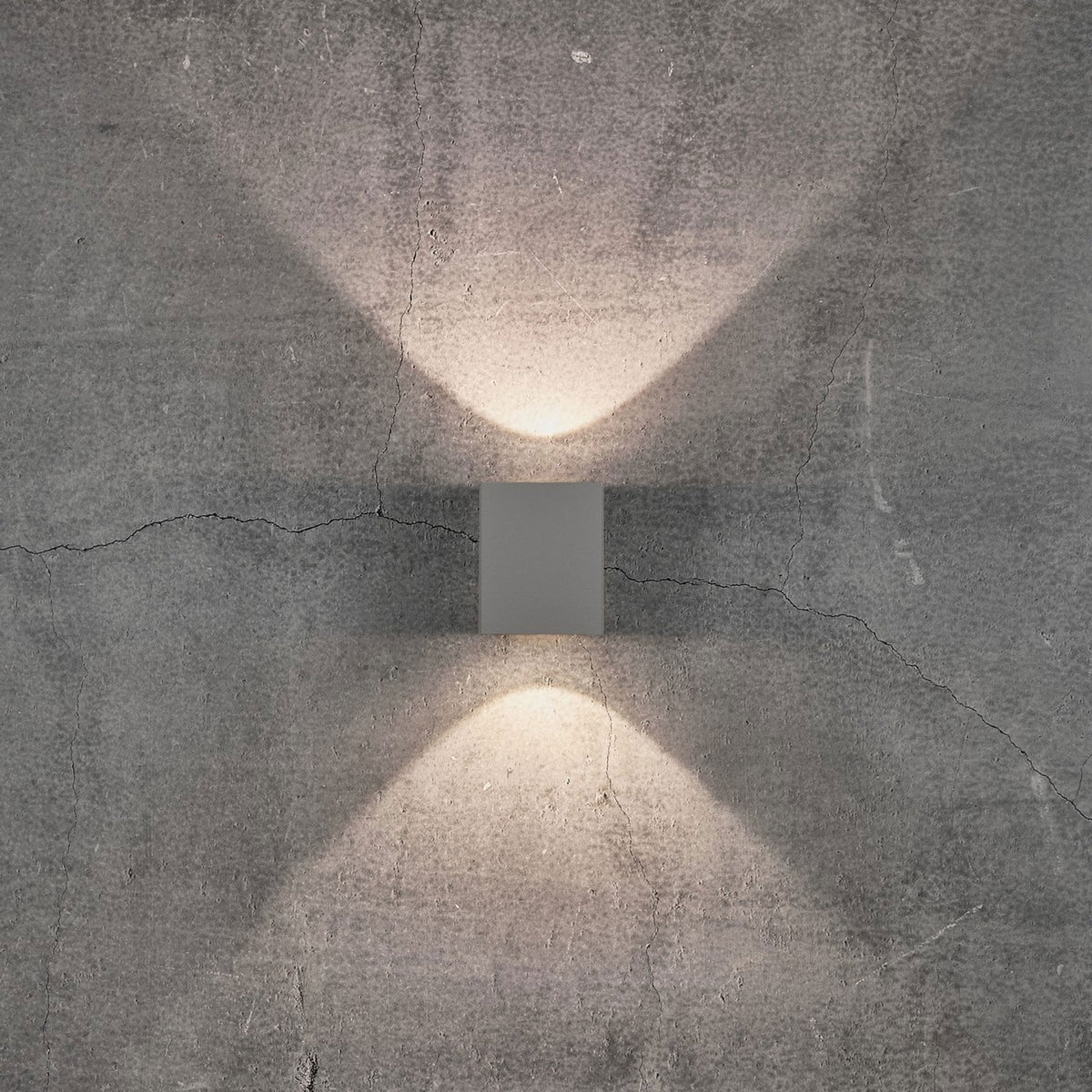 Canto Kubi 2 IP44 Up and Down LED Wall Light in Grey