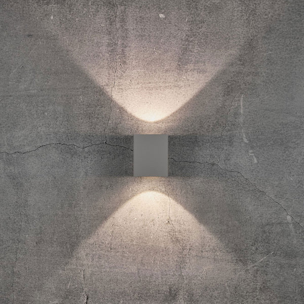 Canto Kubi 2 IP44 Up and Down LED Wall Light in Grey