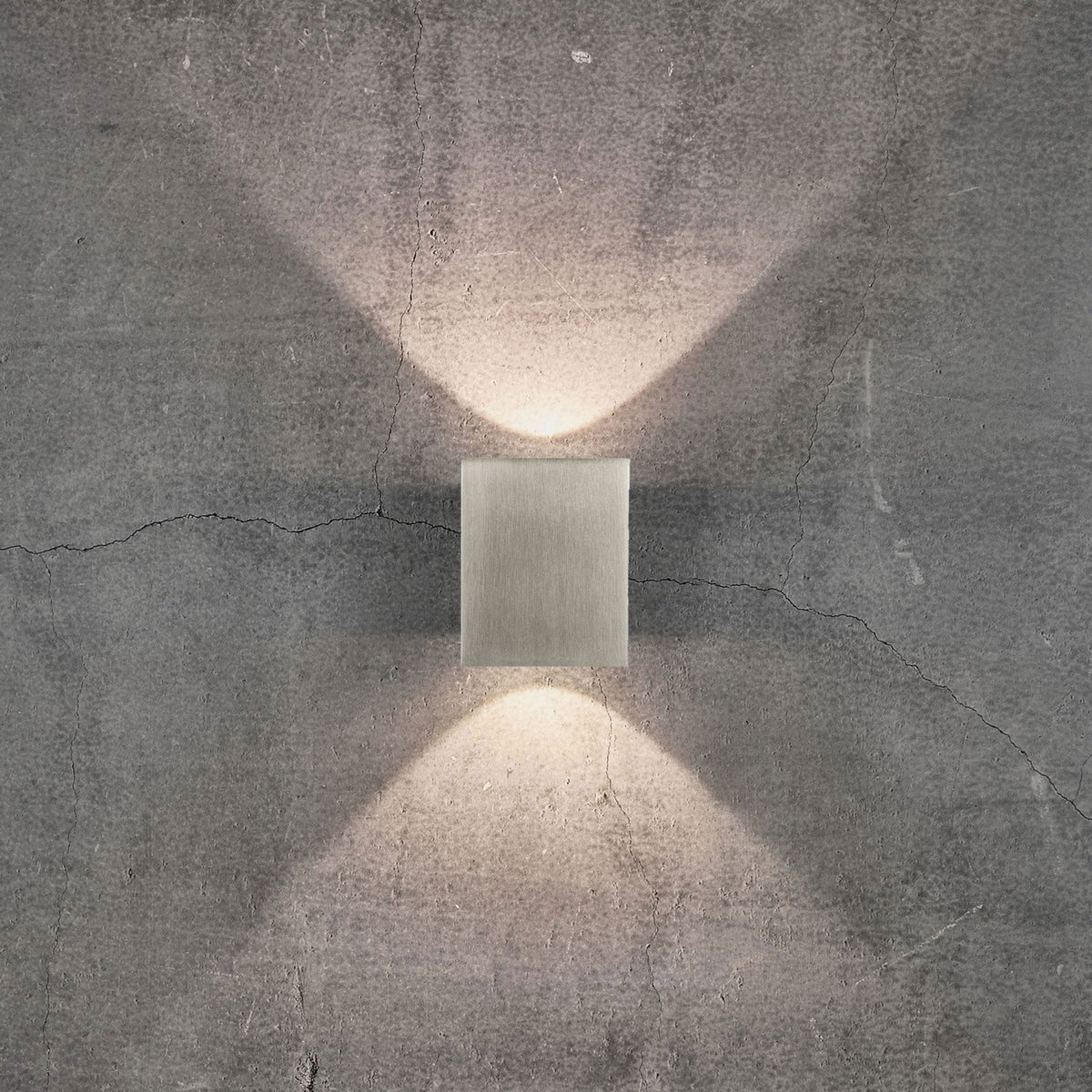Canto Kubi 2 IP44 Up and Down LED Wall Light in Stainless Steel