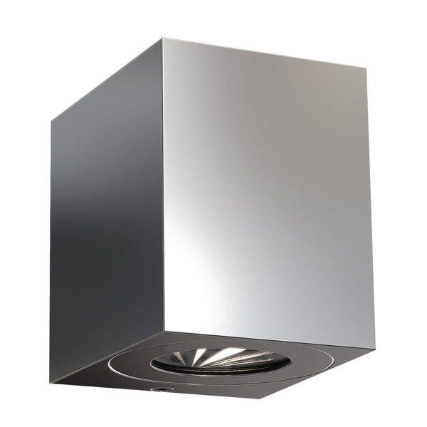 Canto Kubi 2 IP44 Up and Down LED Wall Light in Stainless Steel
