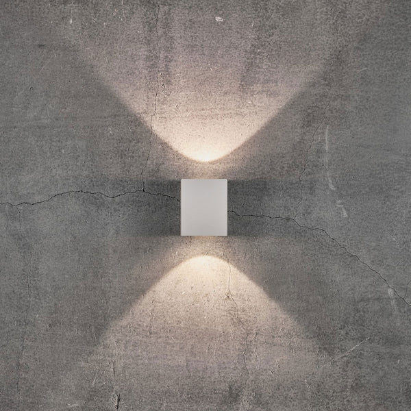 Canto Kubi 2 IP44 Up and Down LED Wall Light in White