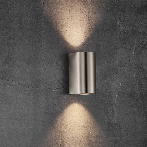 Canto Maxi 2 IP44 Up and Down Wall Light in Stainless Steel