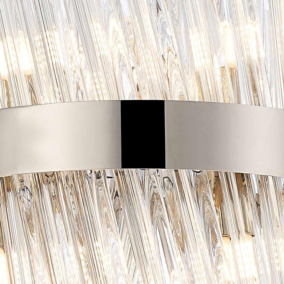 Kelly Six Light Pendant in Polished Nickel & Clear Glass