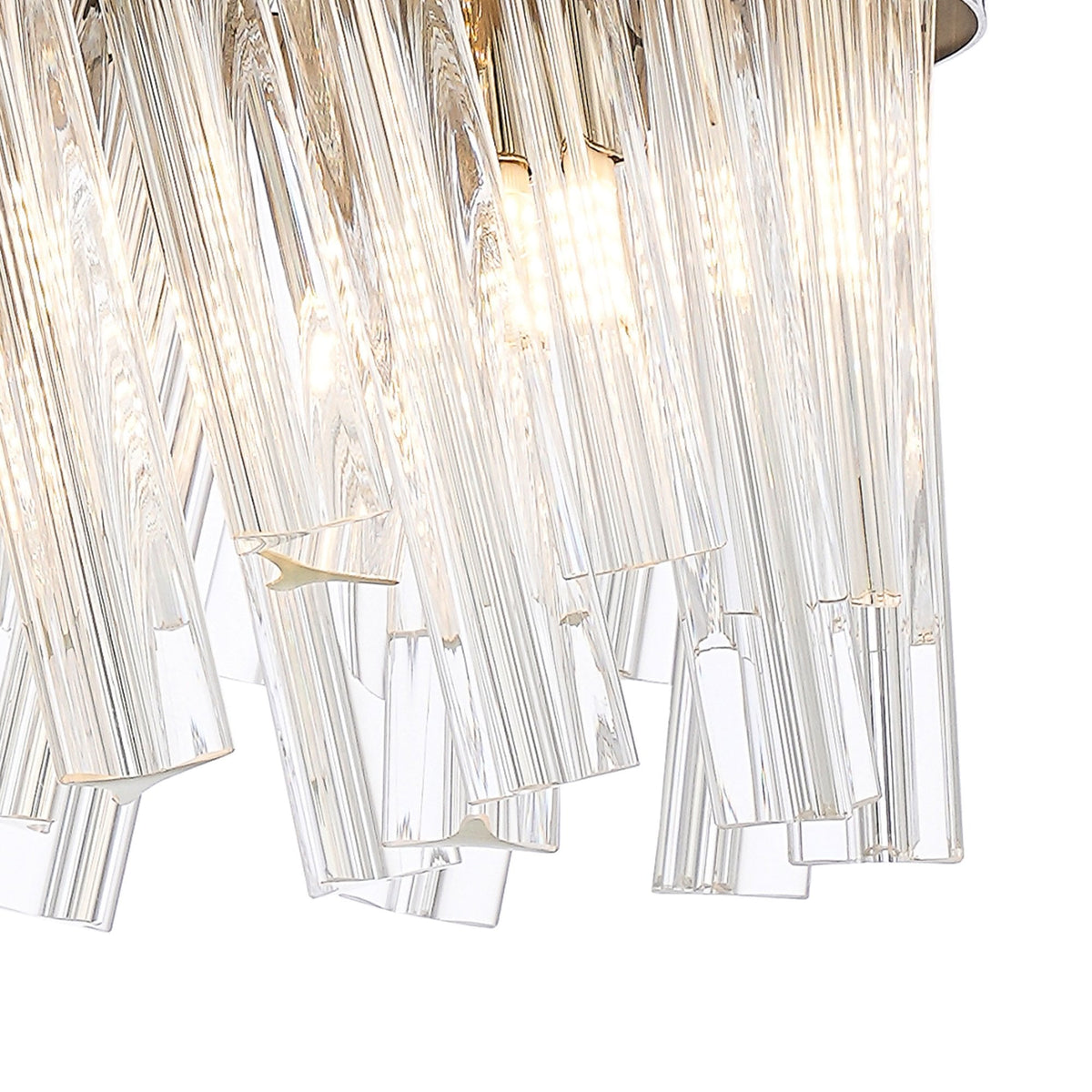 Kelly Six Light Pendant in Polished Nickel & Clear Glass