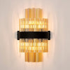 Kelly 400mm Wall Light in Satin Black & Amber Glass