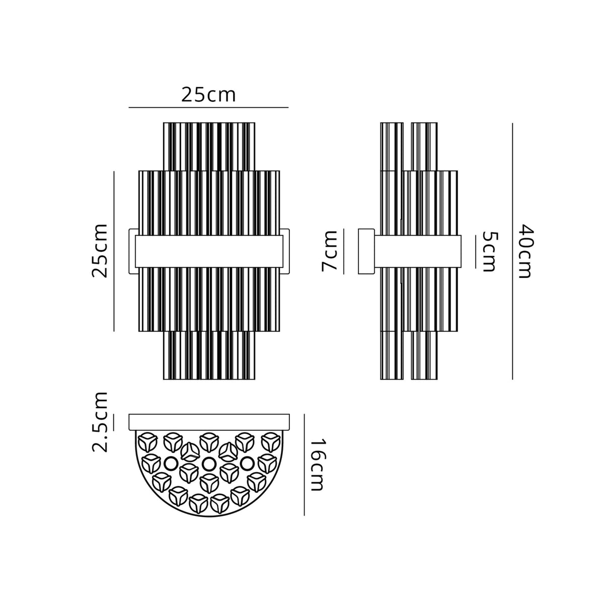 Kelly 400mm Wall Light in Polished Nickel & Clear Glass